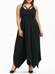 Plus Size Maxi Lace Gown Dress – Black