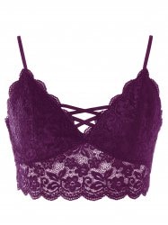 Plus Size Lace Scalloped Camisole - Purple