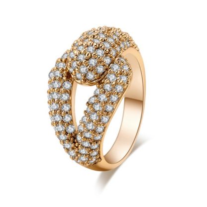 Fashion Micro-set Depend on the Exquisite Zircon Ring - Gold