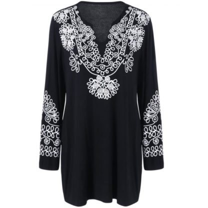 Plus Size Printed Longline Tee