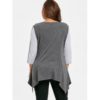 Plus Size Cut Out Two Tone T-shirt - Dark Heather Gray - Image 2