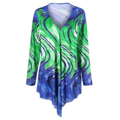 Asymmetrical Plus Size Tie Dye Tee