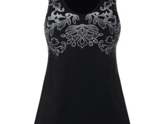 Printed Plus Size Casual Tank Top