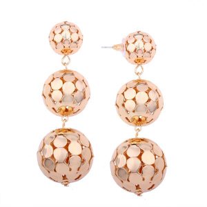 Alloy Metal Hollow Design Earrings - Gold