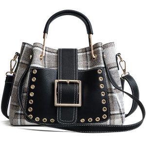 Fashion Handbag Shoulder Diagonal Lattice Atmosphere – Gray Cloud