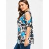 Lace Collar Plus Size Floral Print T-shirt - Image 3