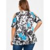 Lace Collar Plus Size Floral Print T-shirt - Image 2