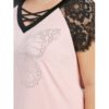 Caged Plus Size Butterfly T-shirt - Light Pink - Image 2