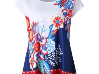 Plus Size Print Short Sleeve T-shirt