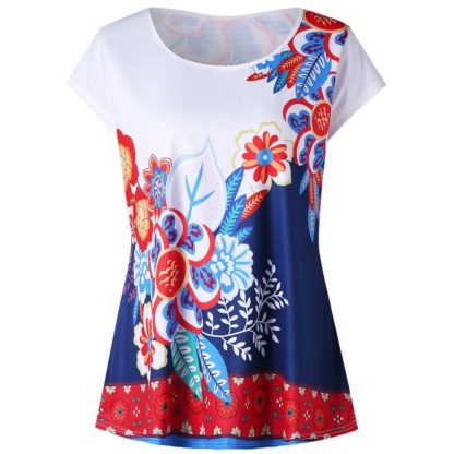Plus Size Print Short Sleeve T-shirt