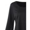 Plus Size Flare Sleeve Handkerchief Top - Black - Image 3