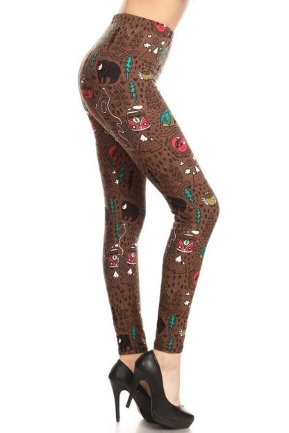 Buttery Soft Great Outdoors Plus Size Leggings - 3X-5X - Brown
