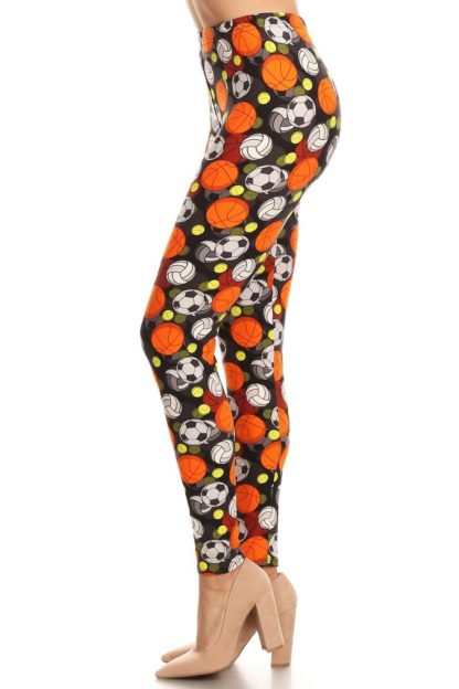 Buttery Soft 3D Sports Ball Plus Size Leggings - 3X-5X - Image 3