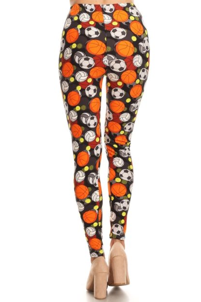 Buttery Soft 3D Sports Ball Plus Size Leggings - 3X-5X - Image 4
