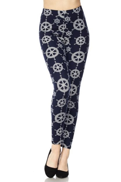 Nautical Wheel Plus Size Leggings - Image 2
