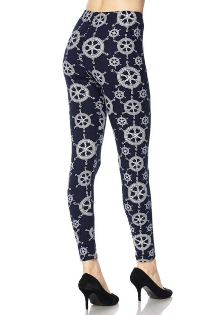 Nautical Wheel Plus Size Leggings - Image 3