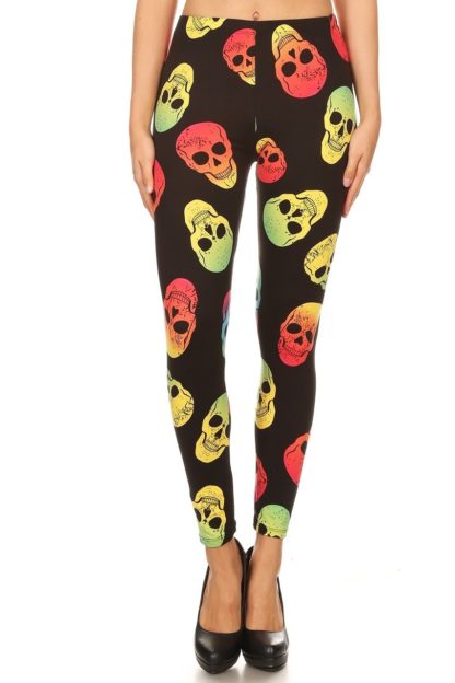Chroma Skull Plus Size Leggings 1X-2X - Image 3