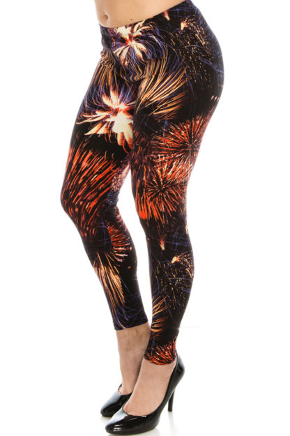 Plus Size Fireworks Leggings