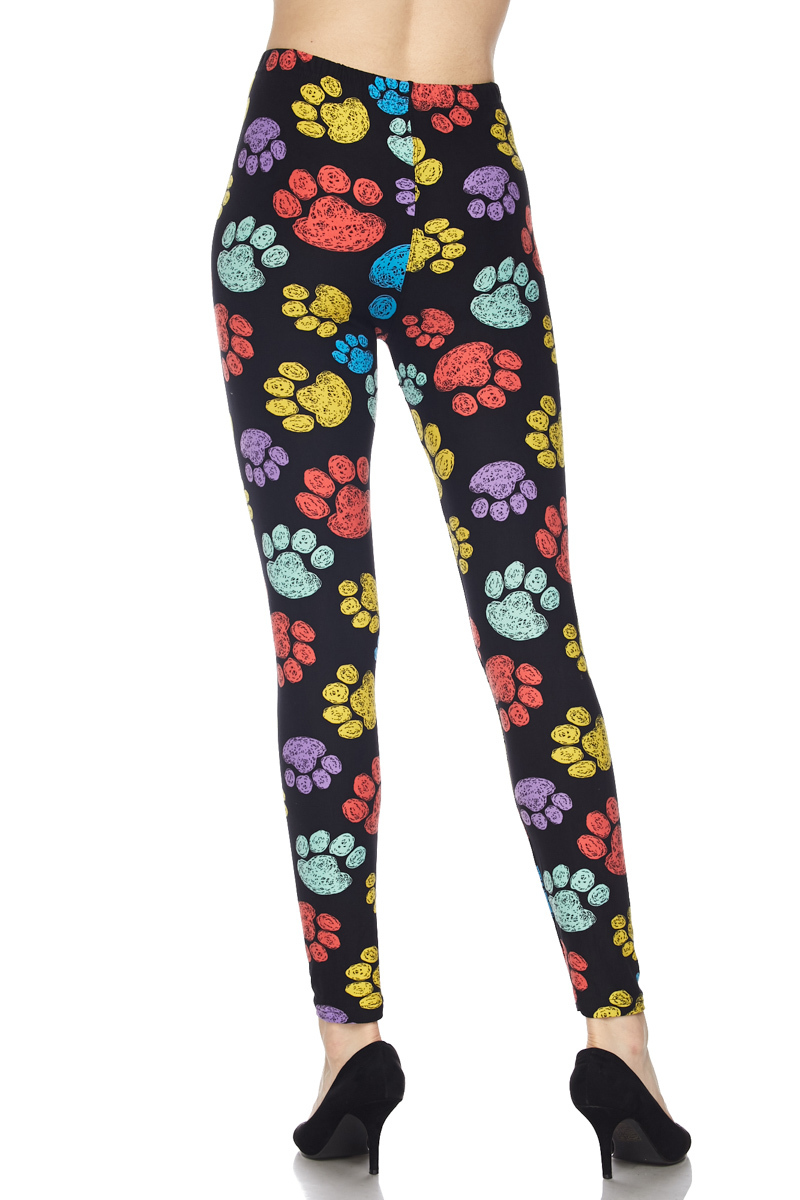 Summer Paw Print Plus Size Leggings 1X-2X - Image 4