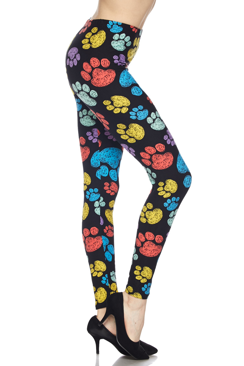 Summer Paw Print Plus Size Leggings 1X-2X - Image 2