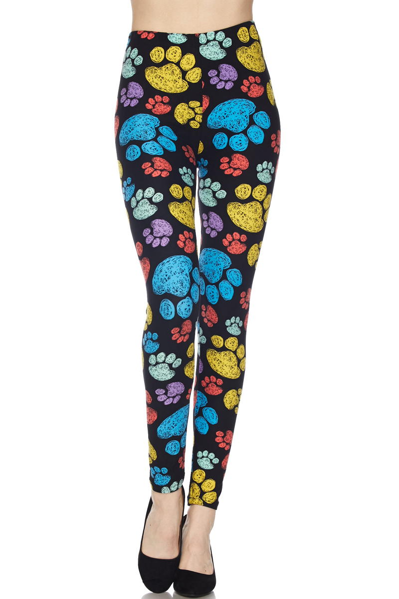 Summer Paw Print Plus Size Leggings 1X-2X - Image 3