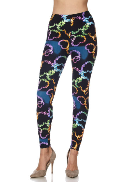 Blooming Neon Hearts Plus Size Leggings - 3X-5X - Image 4