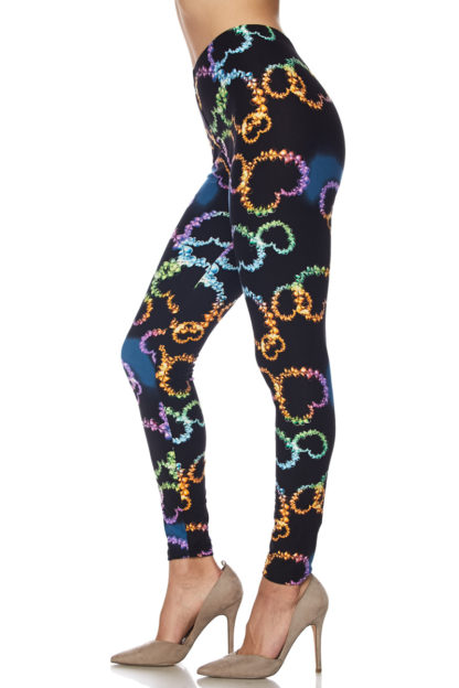 Blooming Neon Hearts Plus Size Leggings - 3X-5X - Image 2