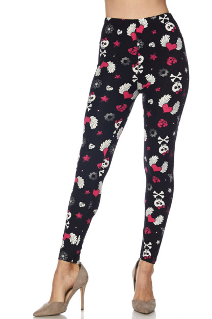 Cutie Pie Girlie Skull Plus Size Leggings - 3X-5X - Image 4