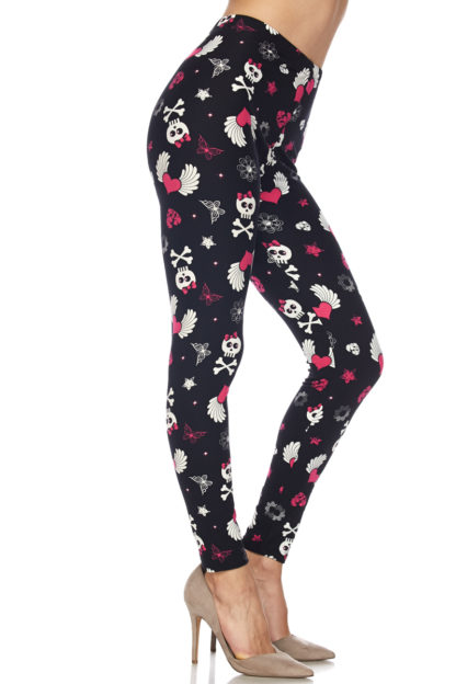 Cutie Pie Girlie Skull Plus Size Leggings - 3X-5X - Image 2