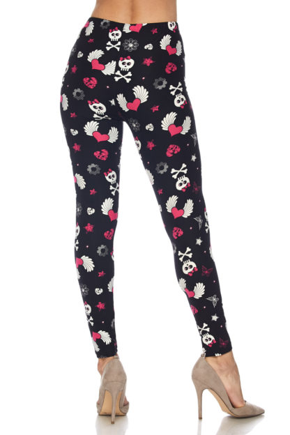 Cutie Pie Girlie Skull Plus Size Leggings - 3X-5X - Image 3