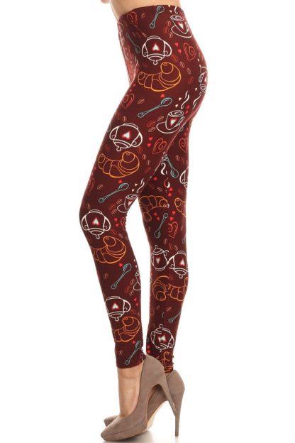 Coffee Plus Size Leggings - 3X-5X - Image 3