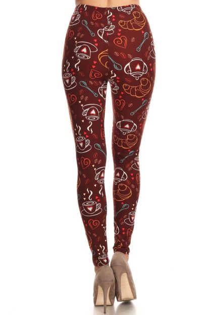 Coffee Plus Size Leggings - 3X-5X - Image 4