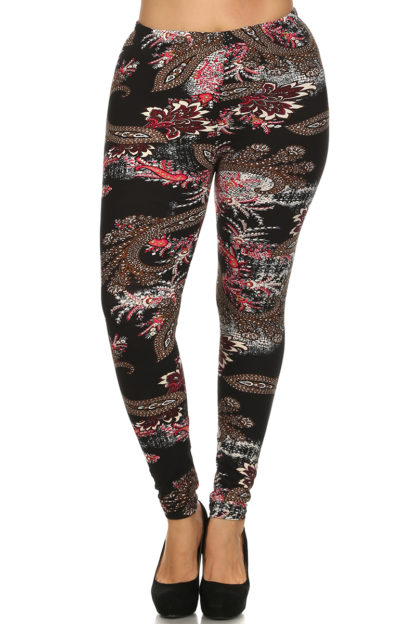 DAinty Floral Bloom Plus Size Leggings - Image 2