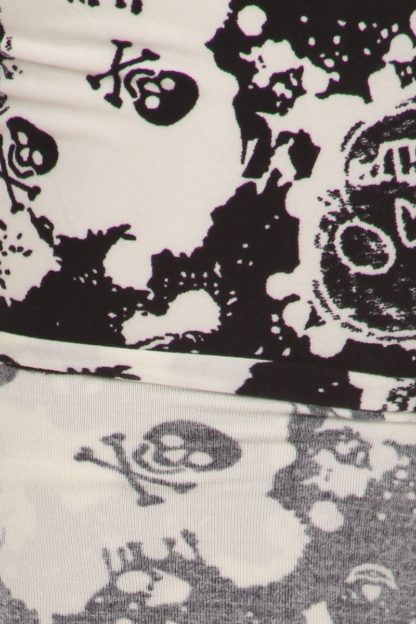 Salt and Pepper Skulls Plus Size Leggings - Image 2