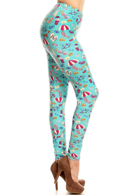 Summer Beach Party Plus Size Leggings 1X-2X - Image 3