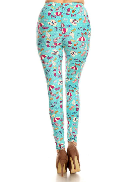 Summer Beach Party Plus Size Leggings 1X-2X - Image 2