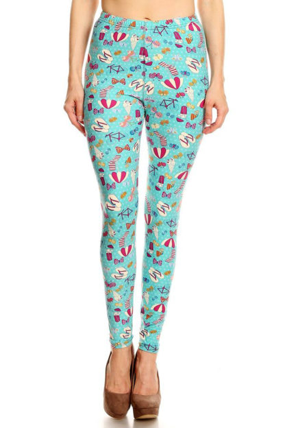 Summer Beach Party Plus Size Leggings 1X-2X
