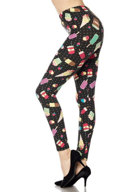 Delicious Summer Treats Leggings - Mint Mini Dots 1X-2X