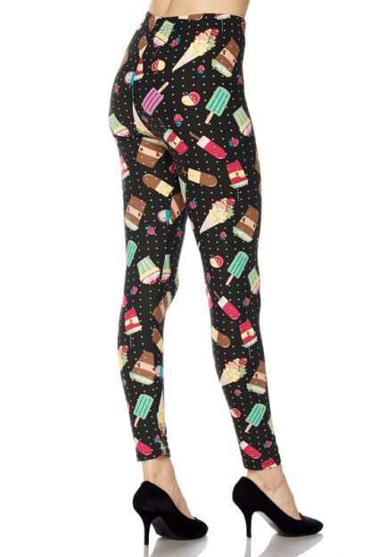 Delicious Summer Treats Leggings - Mint Mini Dots 1X-2X - Image 2