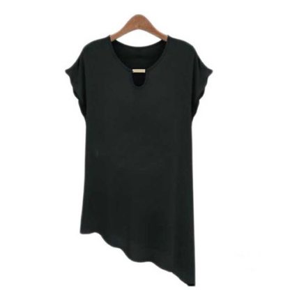 Short-sleeved Chiffon Oblique Swing Shirt