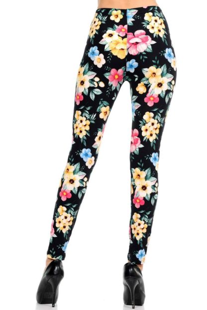Plus Size Cute Floral Leggings 1X-2X - Image 4