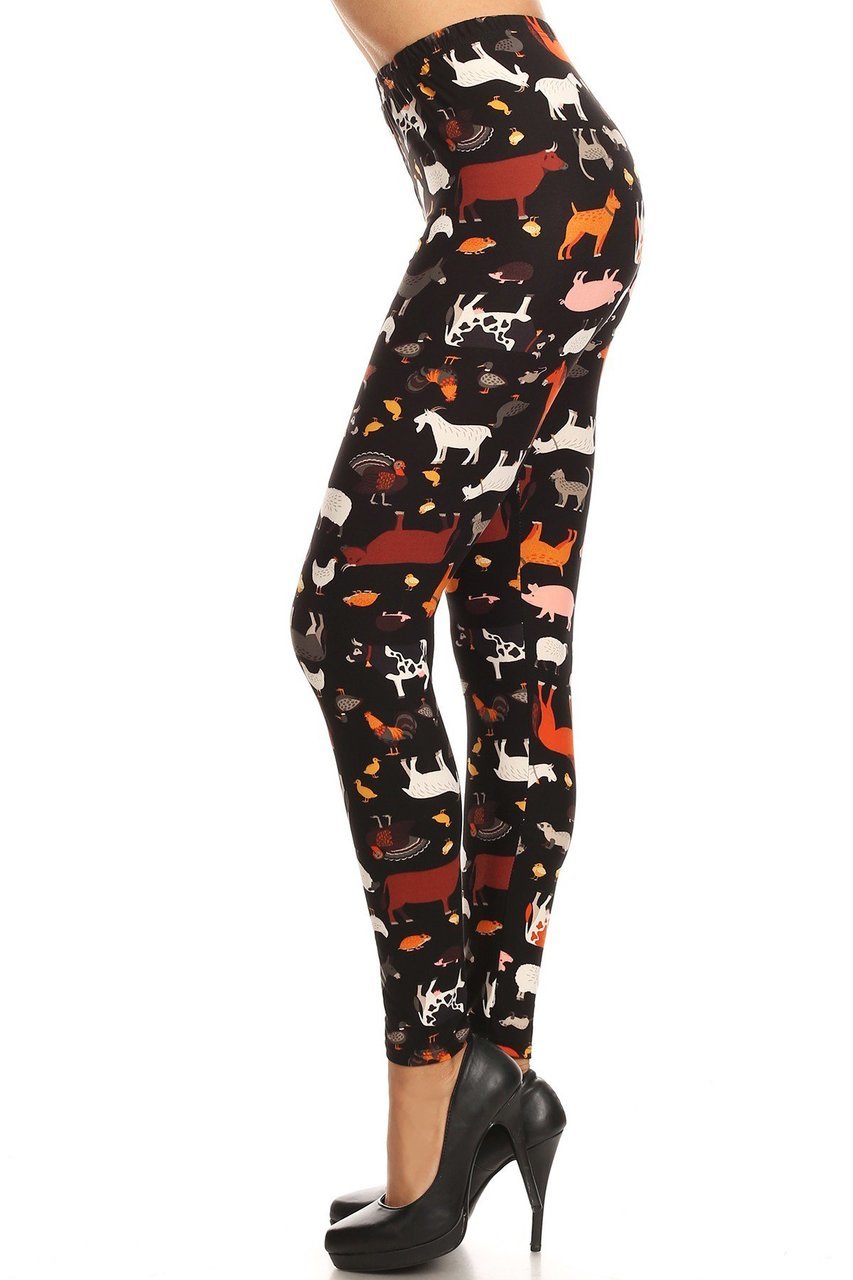 Soft Farm Animal Plus Size Leggings 3X-5X - Big and Sexy Sportswear