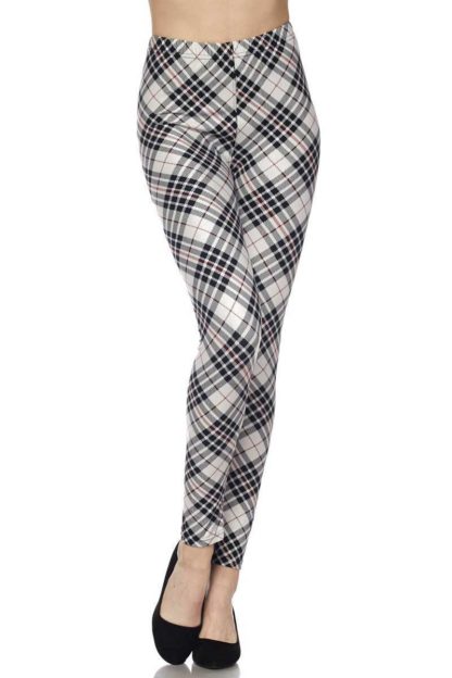 Contour Angled Plaid Plus Size Leggings - 3X-5X - Image 3