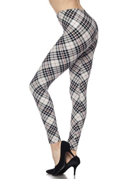 Contour Angled Plaid Plus Size Leggings - 3X-5X