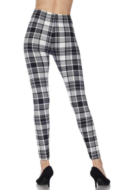 Monochrome Plaid Plus Size Leggings - 3X-5X - Image 4
