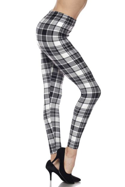 Monochrome Plaid Plus Size Leggings - 3X-5X - Image 2
