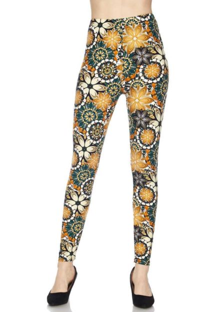 Sunburst Mandala Leggings Plus Size 1X-2X - Image 3