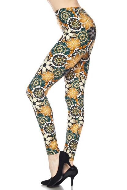 Sunburst Mandala Leggings Plus Size 1X-2X