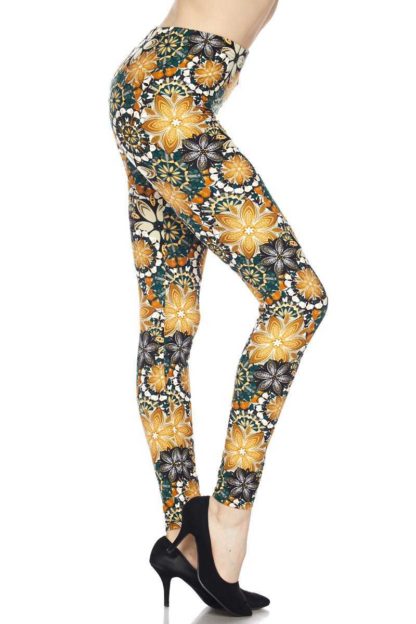 Sunburst Mandala Leggings Plus Size 1X-2X - Image 2