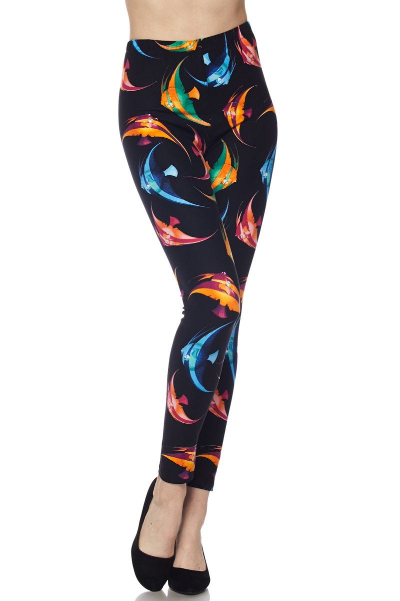Gorgeous Angel Fish Plus Size Leggings - 3X-5X - Image 2
